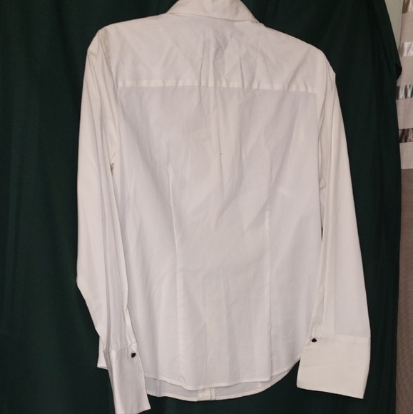 LOFT White Ruffled Button Down Shirt - Picture 4 of 5
